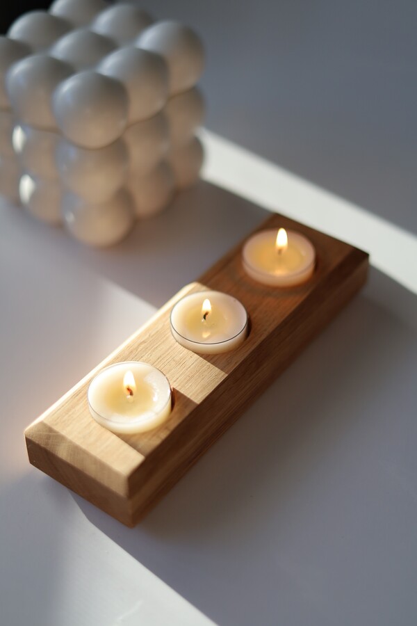 Świecznik drewniany MESO M