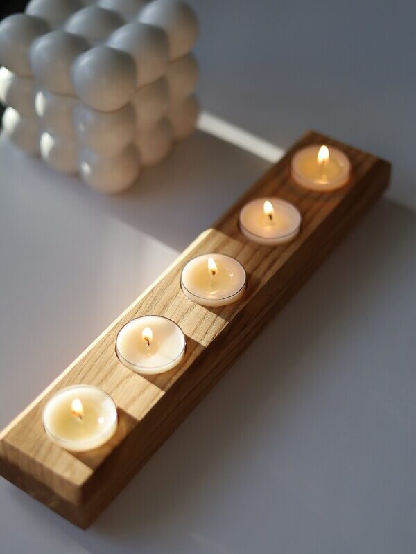 Świecznik drewniany MESO L