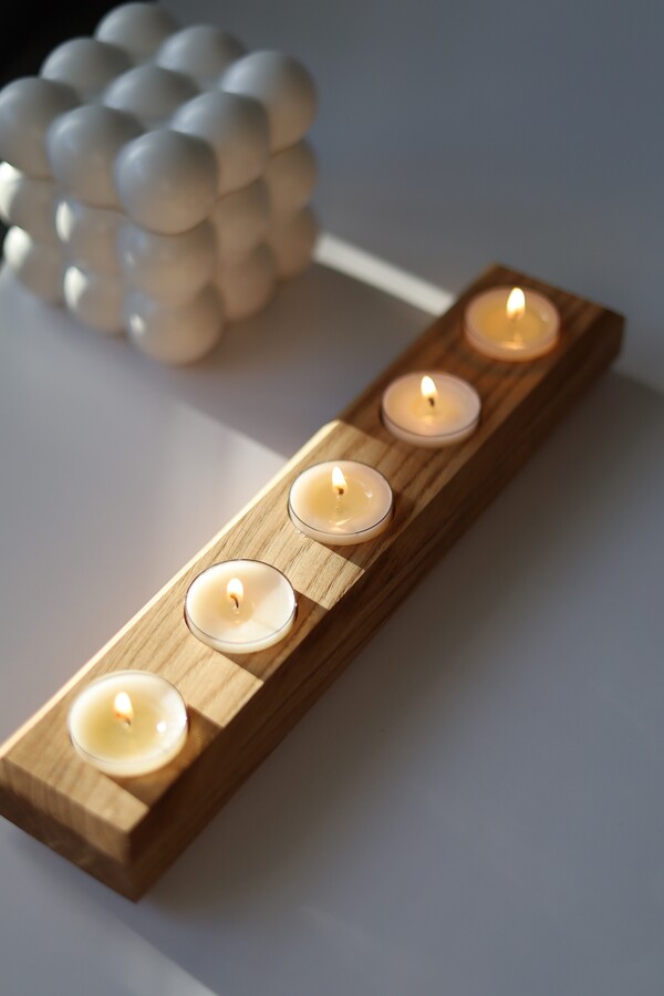 Świecznik drewniany MESO L