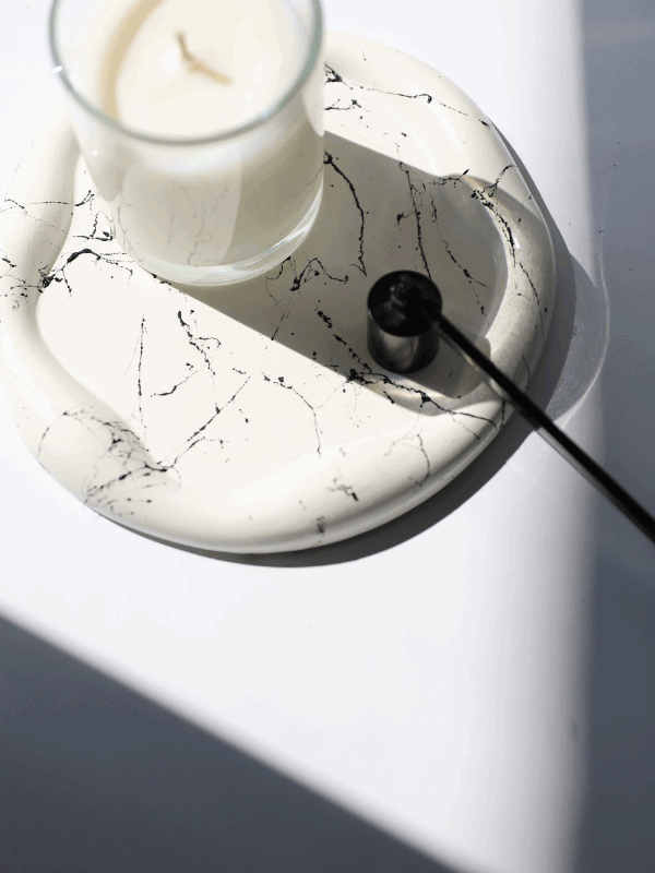 Podstawka gipsowa Falowana Marmur