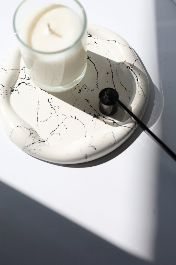 Podstawka gipsowa Falowana Marmur